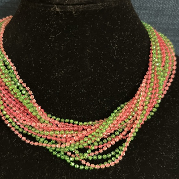 Vintage Multi Strand Necklace With Flowers Clasp - Picture 3 of 6